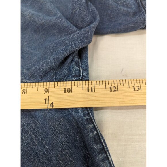 Levi 569 Red Tab Women Dark Wash High Rise 5 Pocket Jean Shorts Size 29X9.5 - Picture 6 of 9